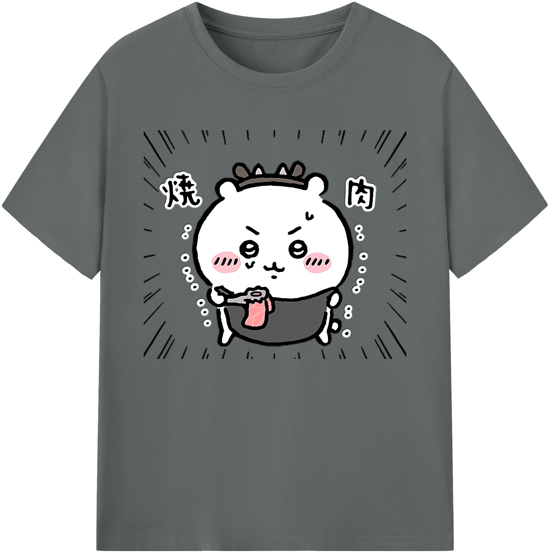 （画像用） ちいかわ ちいかわ Chii-kawa chiikawa 綿100％ メンズ半袖Tシャツ｜肌触りやわらか＆通気性